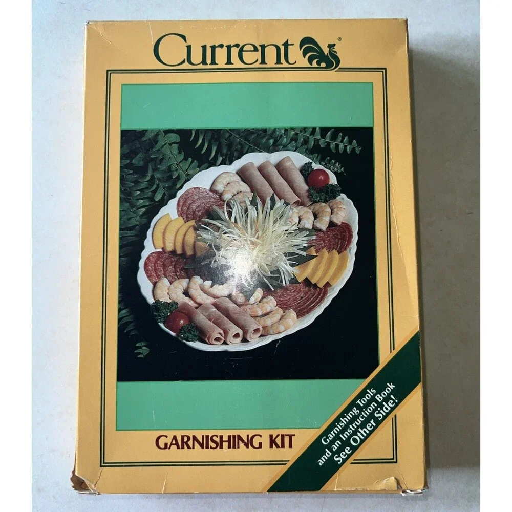 Old School Charcuterie Gourmet Garnishing Kit Tools & Instruction Book 1983 New